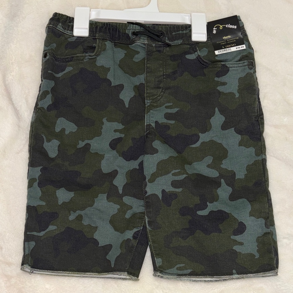art class Camo Stretch Drawstring Shorts - Green/Black
